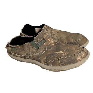 Cushe Slipper Shoes Womens Size 7 Camo Canvas Slip On Camo Sole Moc Toe Comfort